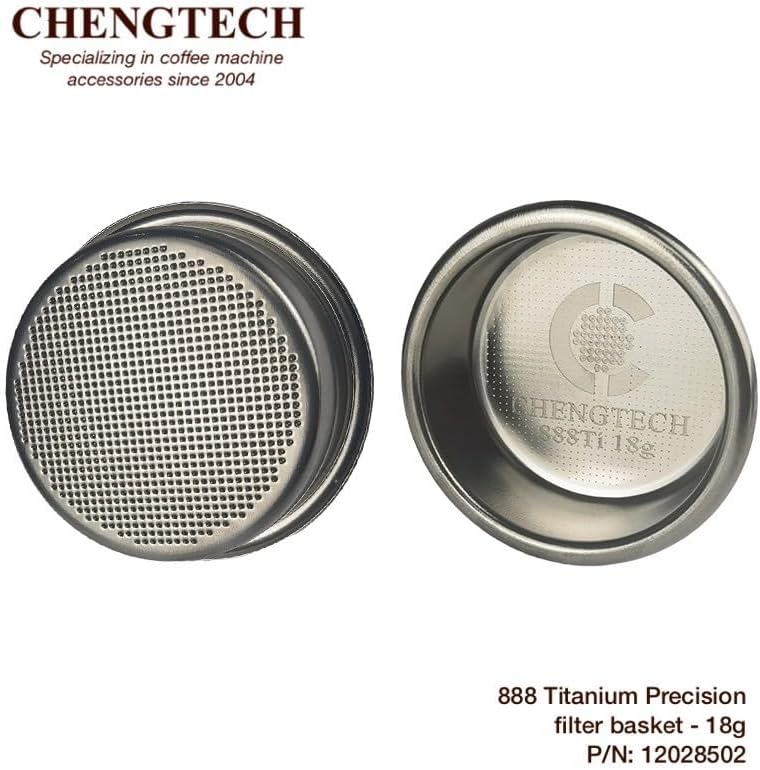 Chengtech 58mm 18g 888Ti Titanium Espresso Filter Basket – Precision 888 Holes, Straight-Walled Flat Bottom, Ridgeless for Balanced Extraction - Image 1